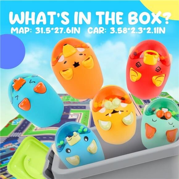 Baby Truck Car Toys with Playmat/Storage Box|6 Sets Baby Pull-Back - Picture 2 of 8